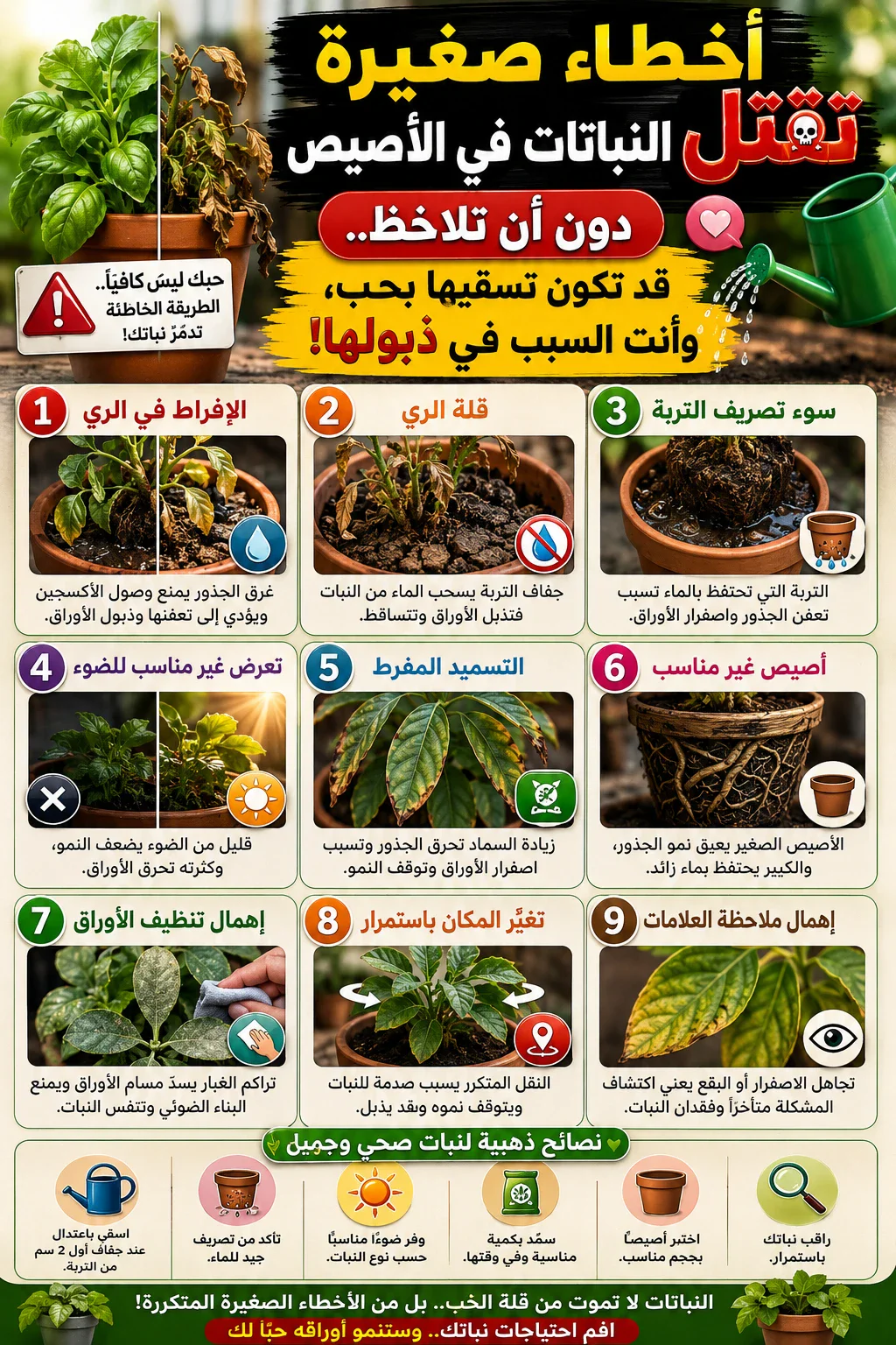 image about أخطاء صغيرة تقتل النباتات في الأصيص دون أن تلاحظ.. قد تكون تسقيها بحب، وأنت السبب في ذبولها!