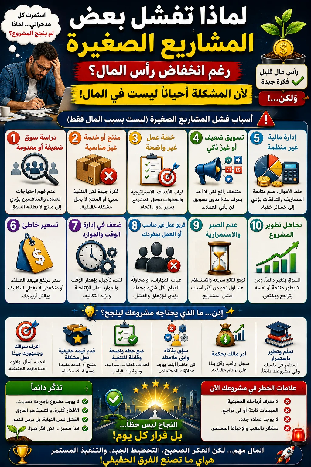 image about لماذا تفشل بعض المشاريع الصغيرة رغم انخفاض رأس المال؟.. لأن المشروع لا يموت دائمًا من قلة المال!