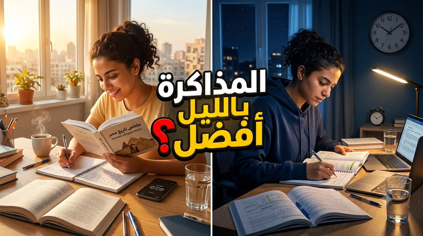 image about المذاكرة بالليل أم بالنهار؟ أيهما أفضل للطالب؟