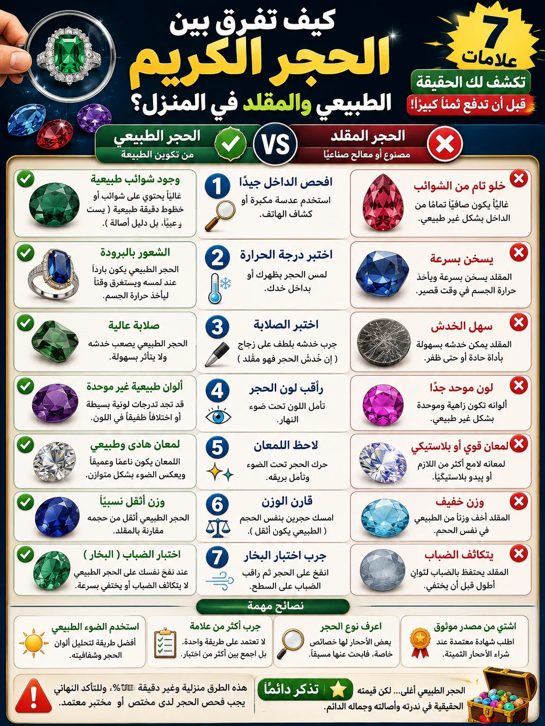 image about كيف تفرق بين الحجر الكريم الطبيعي والمقلد في المنزل؟ 7 علامات تكشف لك الحقيقة قبل أن تدفع ثمنًا كبيرًا!
