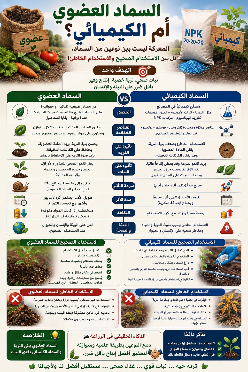 image about السماد العضوي أم الكيميائي؟.. المعركة ليست بين نوعين من السماد، بل بين الاستخدام الصحيح والاستخدام الخاطئ!