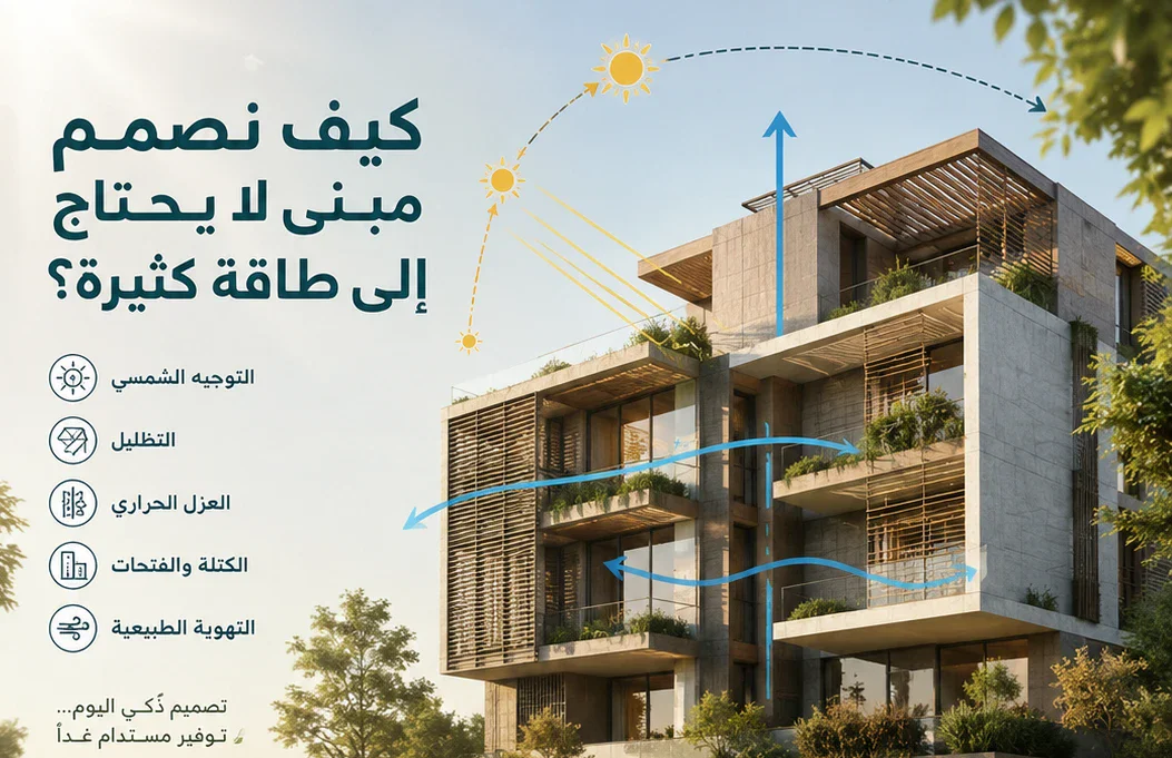 image about كيف نصمم مبنى لا يحتاج إلى طاقة كثيرة؟