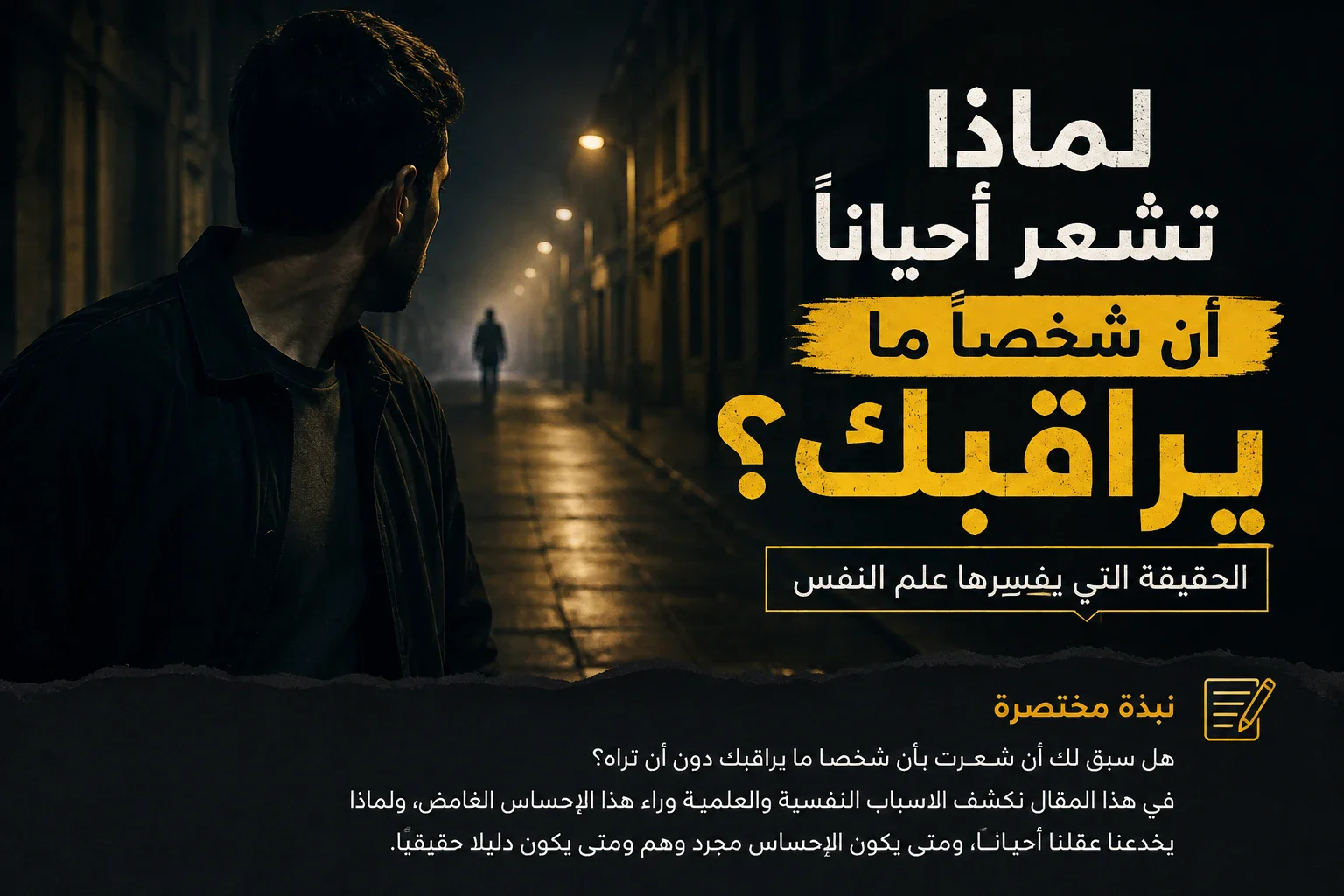 image about لماذا تشعر أحيانًا أن شخصًا ما يراقبك؟ الحقيقة التي يفسرها علم النفس