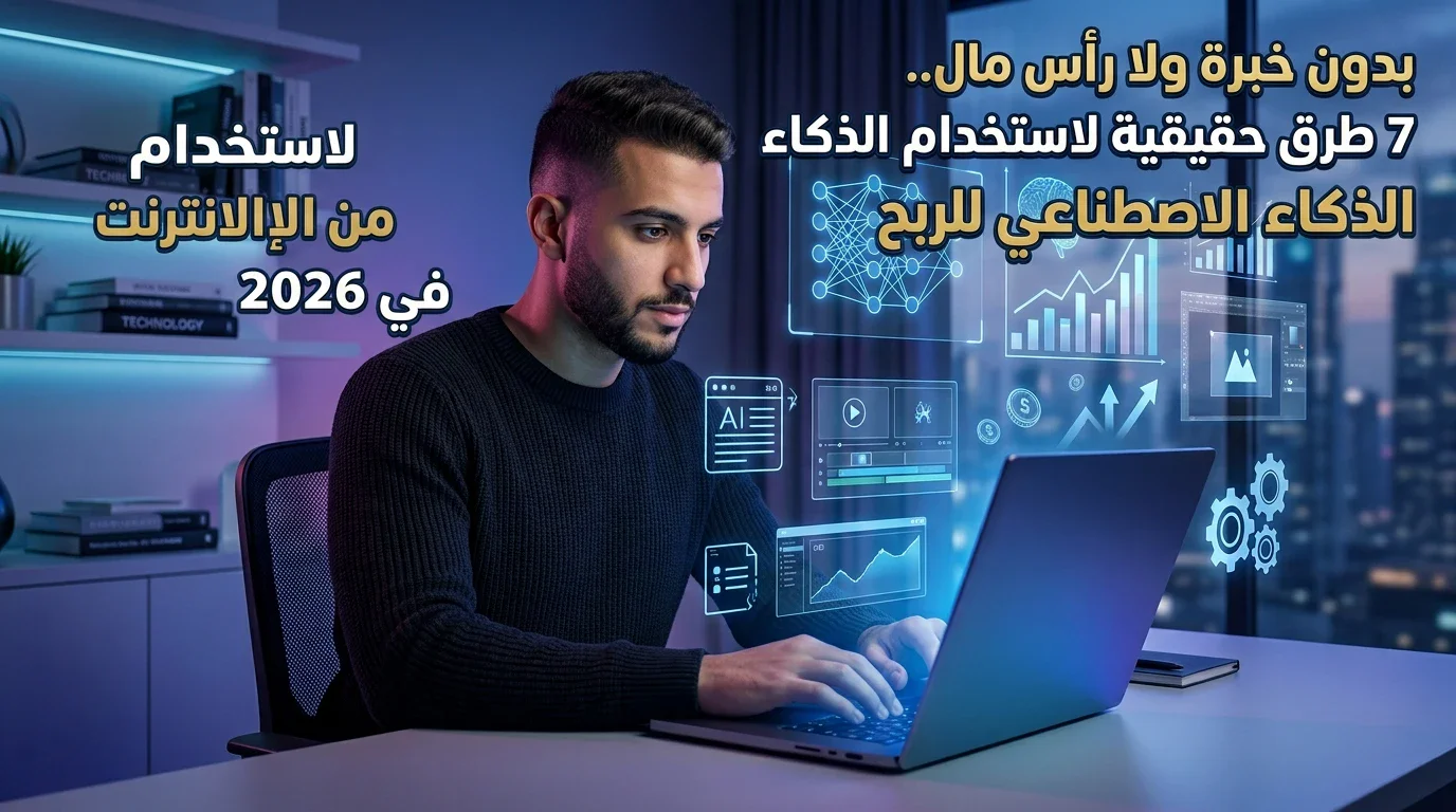 image about بدون خبرة ولا رأس مال.. 7 طرق حقيقية لاستخدام الذكاء الاصطناعي للربح من الإنترنت في 2026