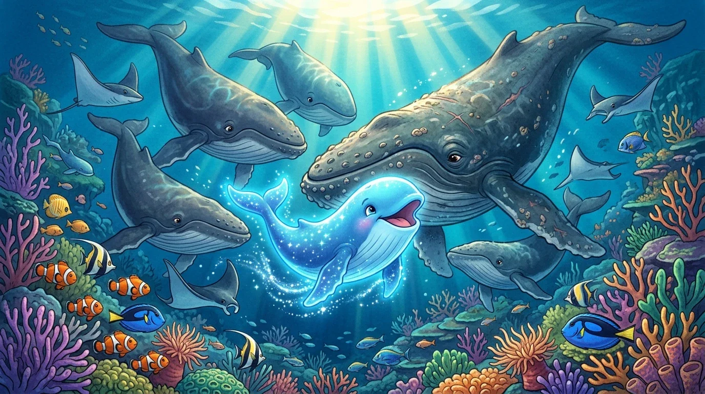 image about 🐳 آدم وحوت الضوء الأزرق