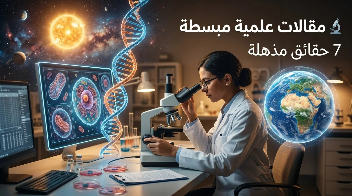 image about 🔬🧠 مقالات علمية مبسطة: 7 حقائق مذهلة تشرح كيف يعمل عالمنا