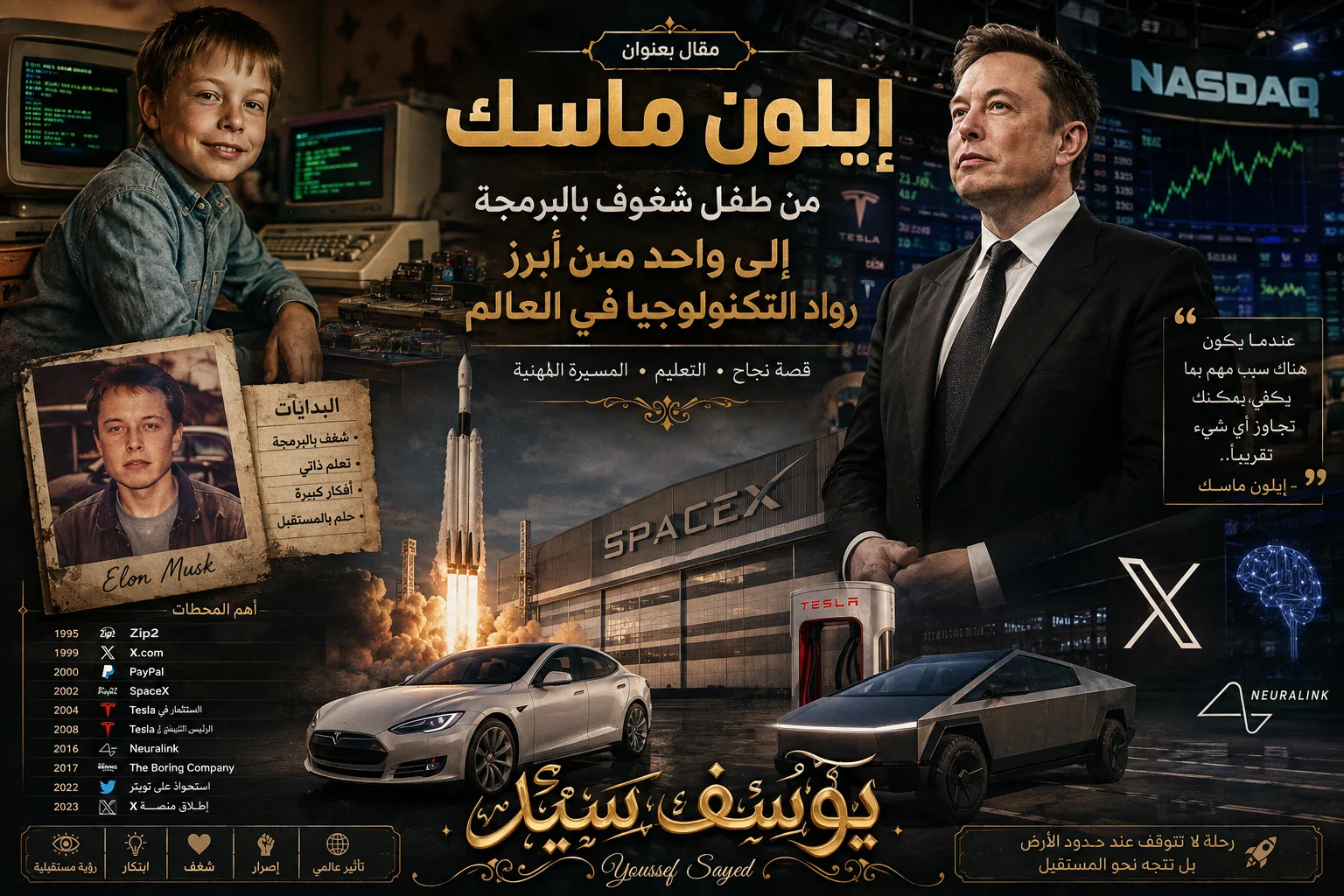 image about إيلون ماسك.. من طفل شغوف بالبرمجة إلى واحد من أبرز رواد التكنولوجيا في العالم