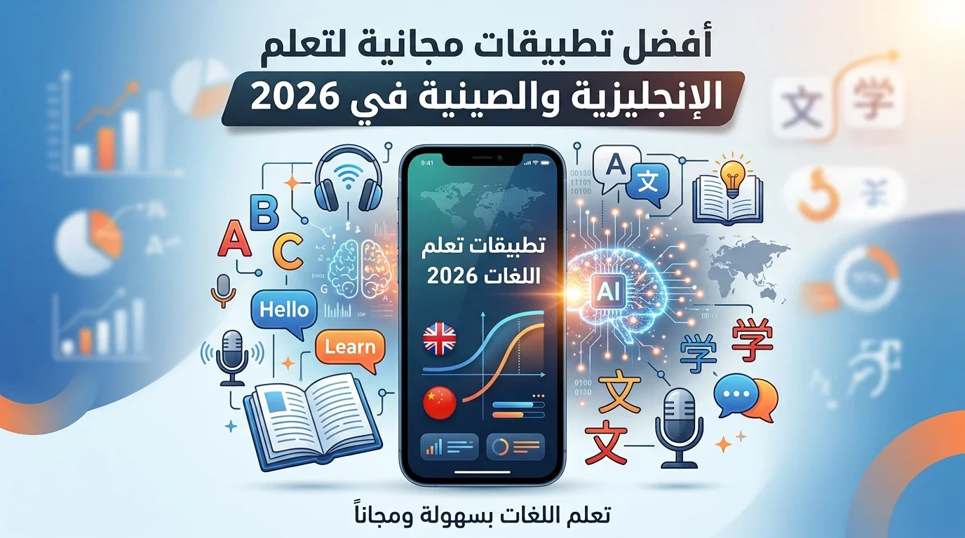 image about أفضل تطبيقات مجانية لتعلم اللغة الإنجليزية والصينية من الهاتف في 2026