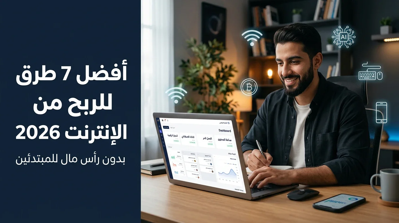 image about أفضل 7 طرق للربح من الإنترنت في 2026 بدون رأس مال للمبتدئين
