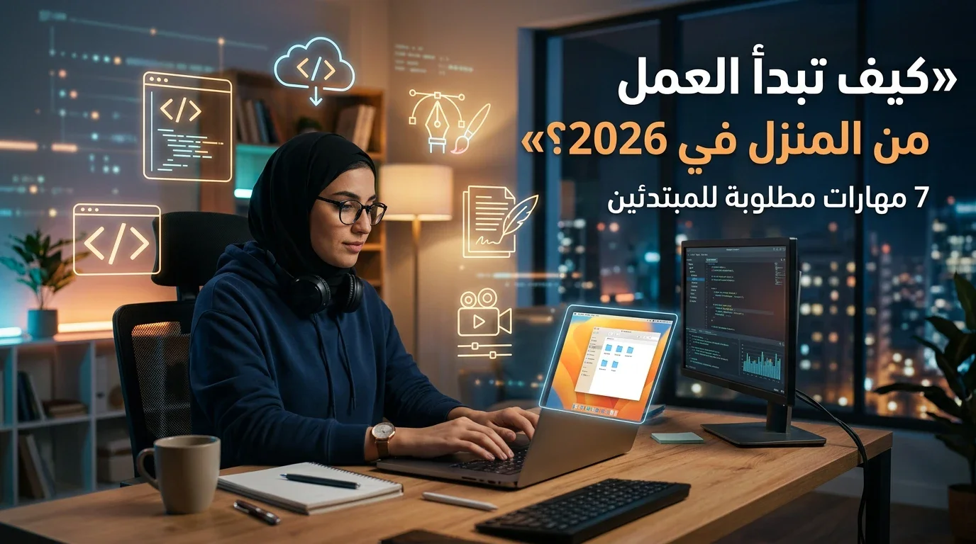 image about كيف تبدأ العمل من المنزل في 2026؟ 7 مهارات مطلوبة وفرص للمبتدئين
