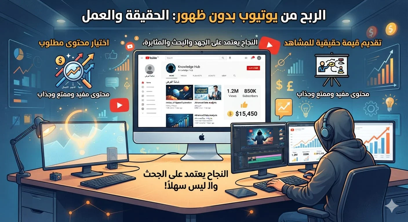 image about الربح من يوتيوب بدون ظهور: كيف تبدأ قناة ناجحة وتحصل على دخل؟