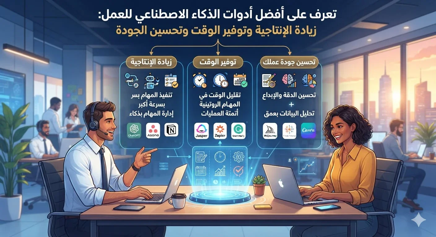 image about أفضل أدوات الذكاء الاصطناعي للعمل في 2026
