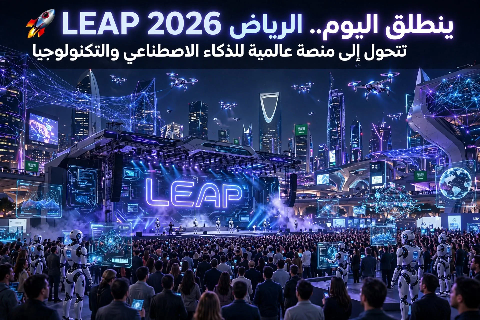 image about 🚀 LEAP 2026 ينطلق اليوم.. الرياض تتحول إلى منصة عالمية للذكاء الاصطناعي والتكنولوجيا
