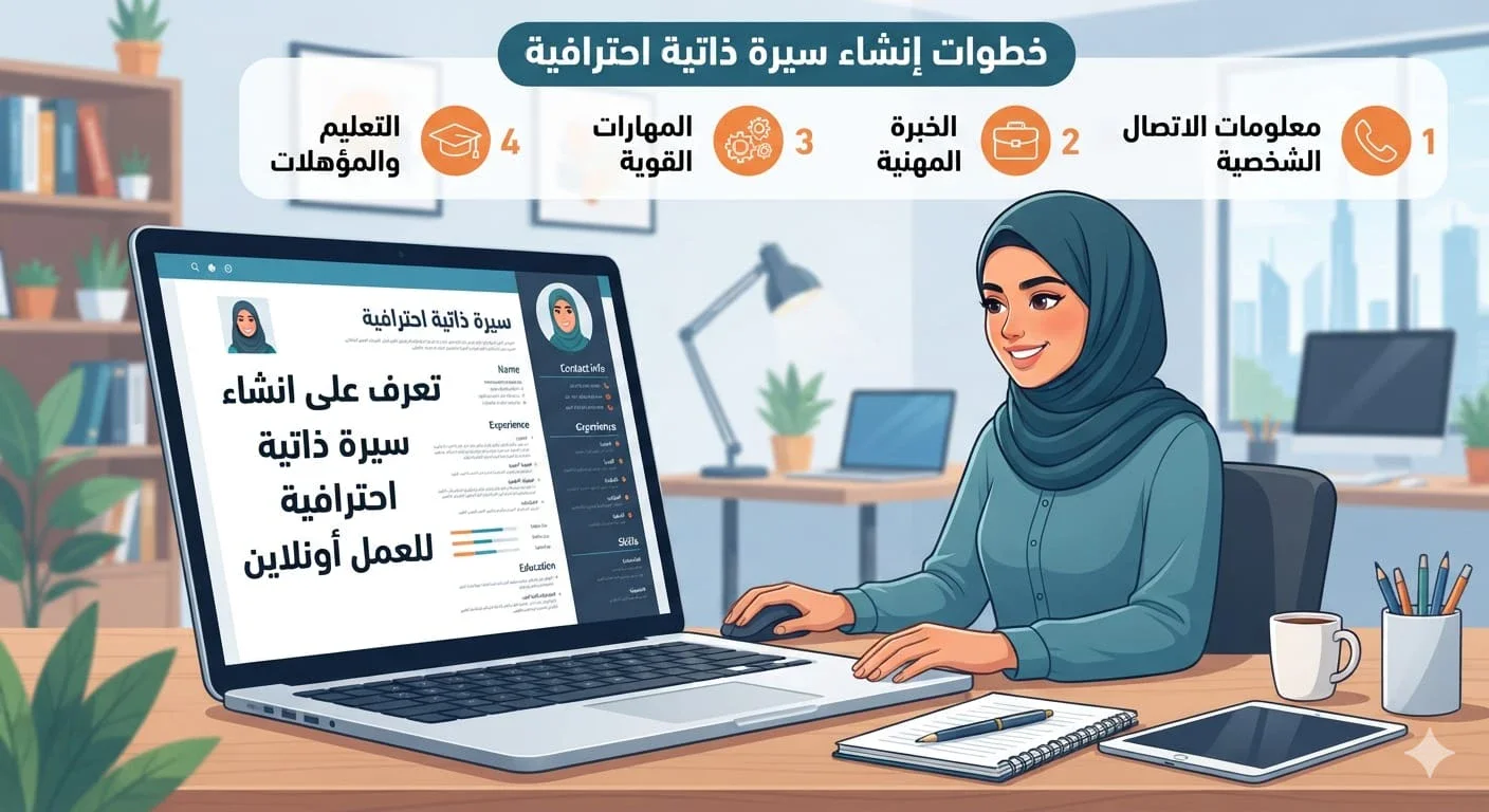 image about كيفية إنشاء سيرة ذاتية للعمل أونلاين: دليل عملي للمبتدئين