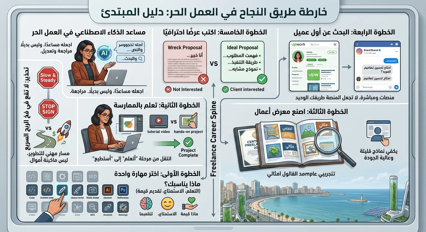 image about كيف تبدأ العمل الحر من الصفر في 2026؟ دليل عملي لأول عميل