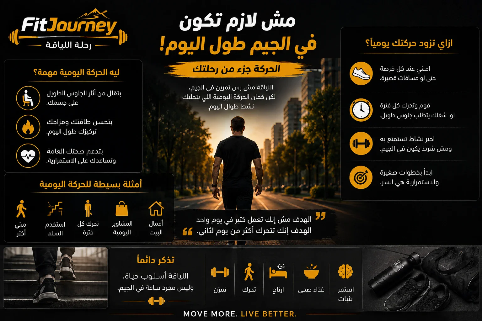 image about 🚶♂️ مش لازم تكون في الجيم طول اليوم! الحركة جزء من رحلتك 🔥