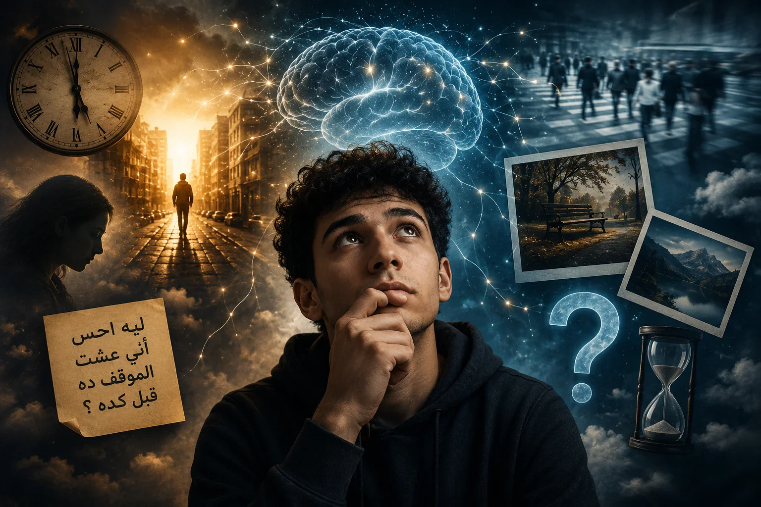 image about ليه بتحس إنك عشت الموقف ده قبل كده؟ أسرار غريبة في دماغك بتحصل من غير ما تاخد بالك