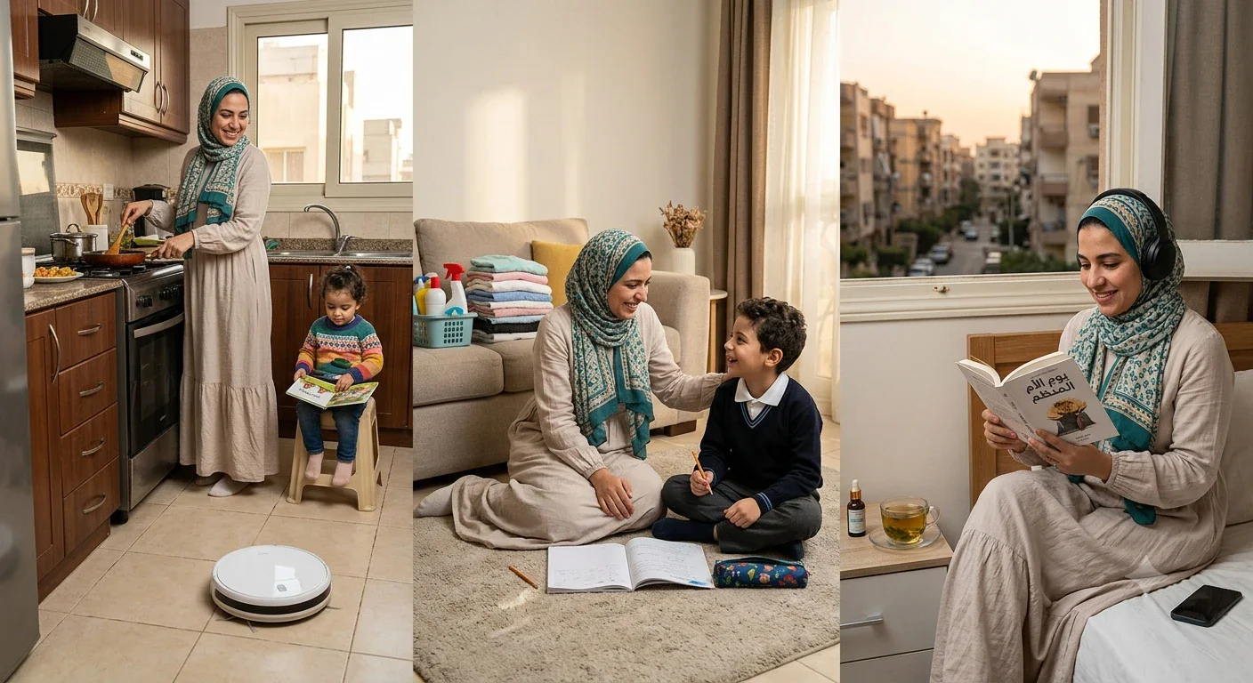 image about كيف تنظم اللأم وقتها بين تنظيف البيت وتربية الأبناء والاعتناء بنفسها؟