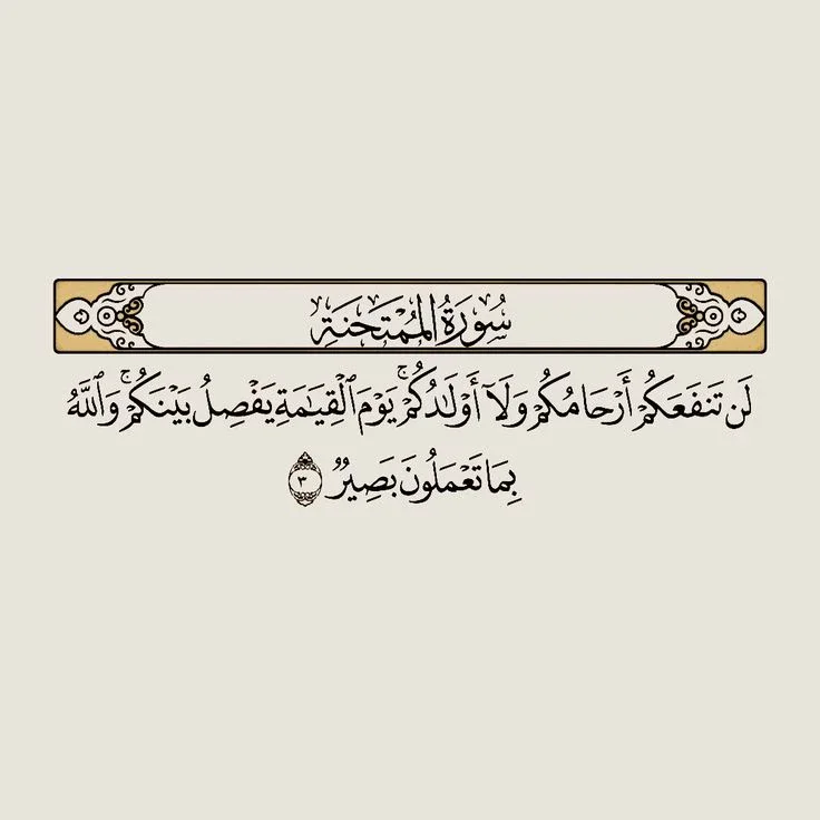 image about رسالة سورة الممتحنة