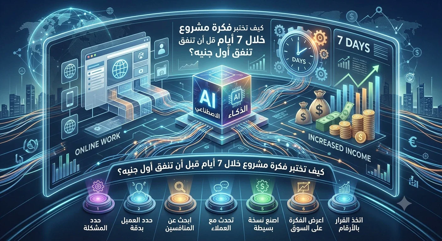 image about كيف تختبر فكرة مشروع خلال 7 أيام قبل أن تنفق أول جنيه؟ 7 خطوات عملية
