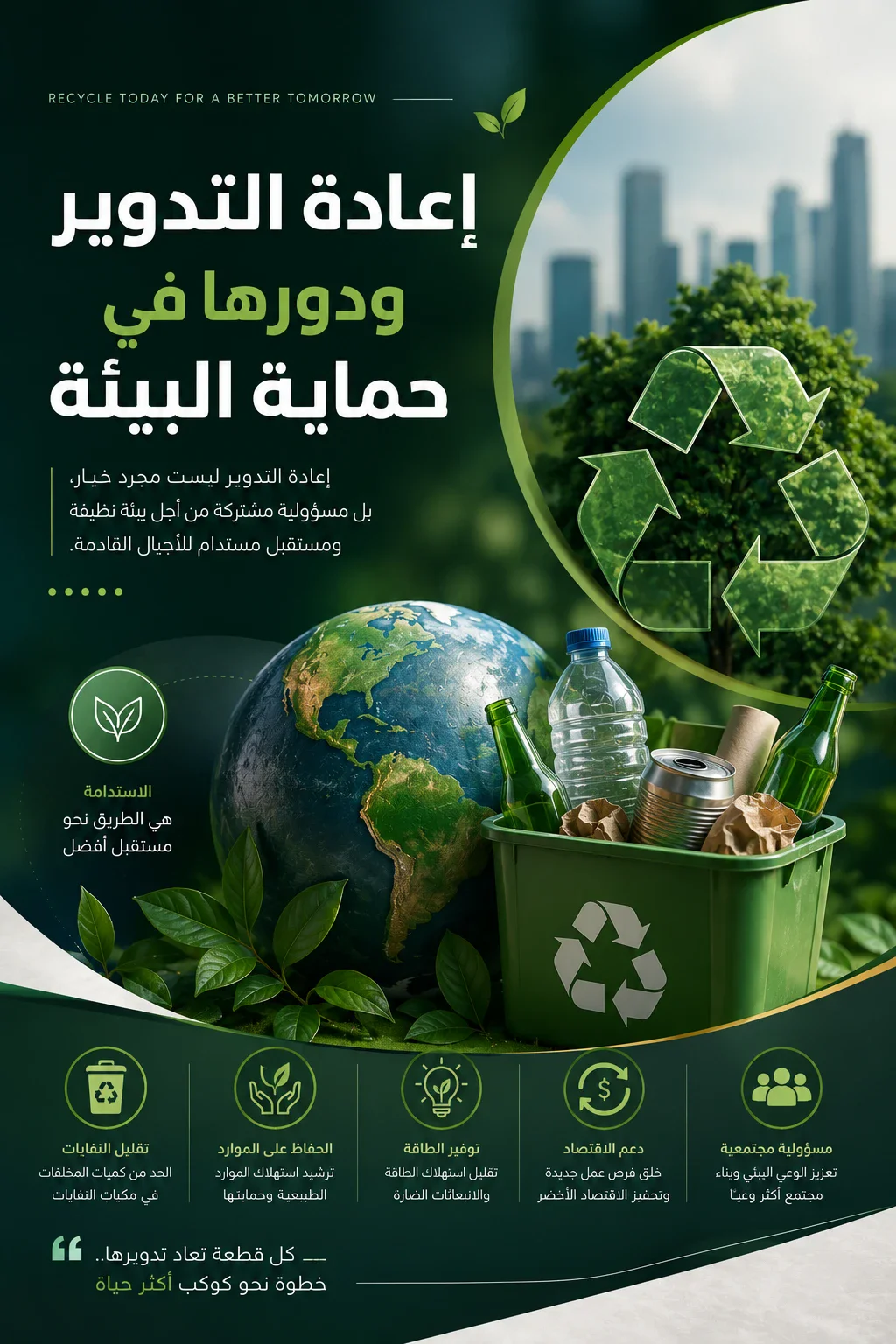 image about إعادة التدوير: ركيزة أساسية لتحقيق الاستدامة وحماية البيئة