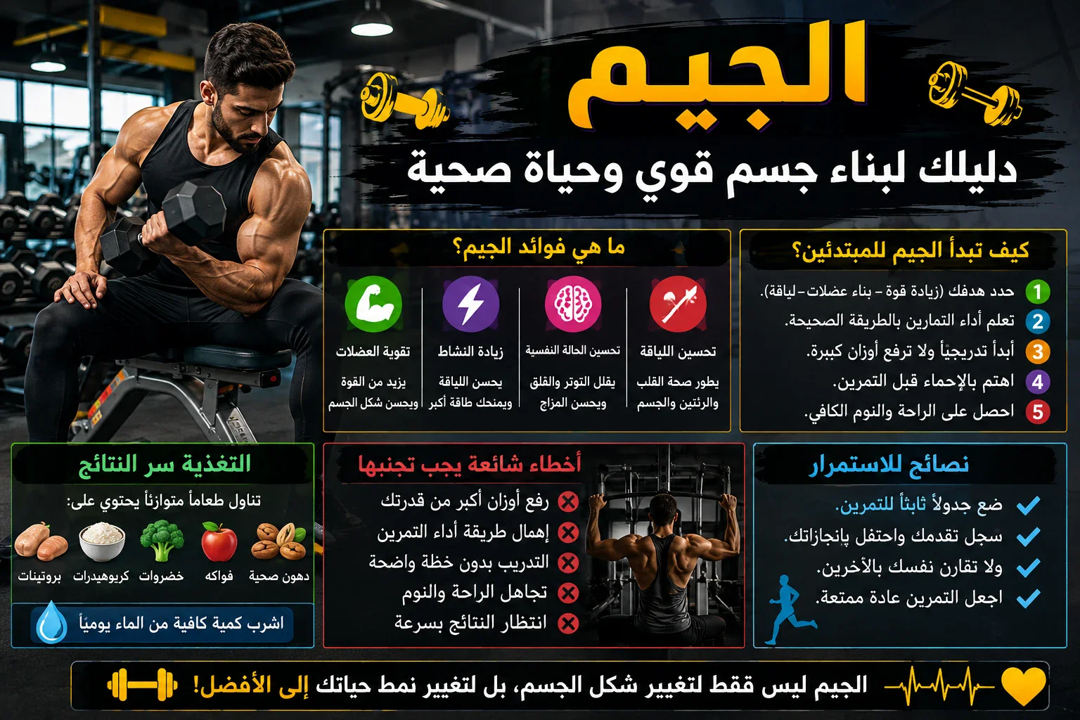 image about # 🏋️‍♂️🔥 الجيم وبناء جسم قوي: دليلك الشامل للياقة والصحة 🔥💪