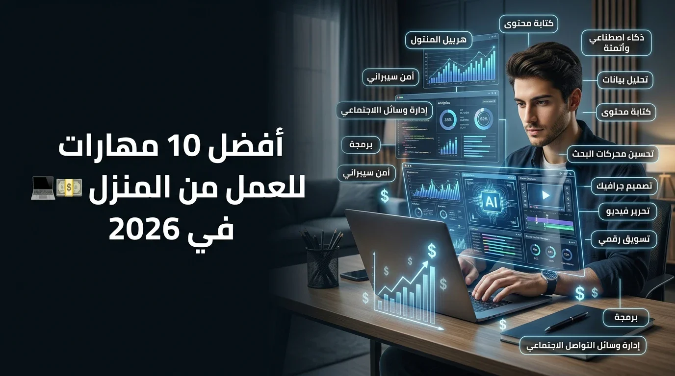 image about أفضل 10 مهارات للعمل من المنزل في 2026.. تعلمها وابدأ طريقك نحو العمل الحر بالدولار