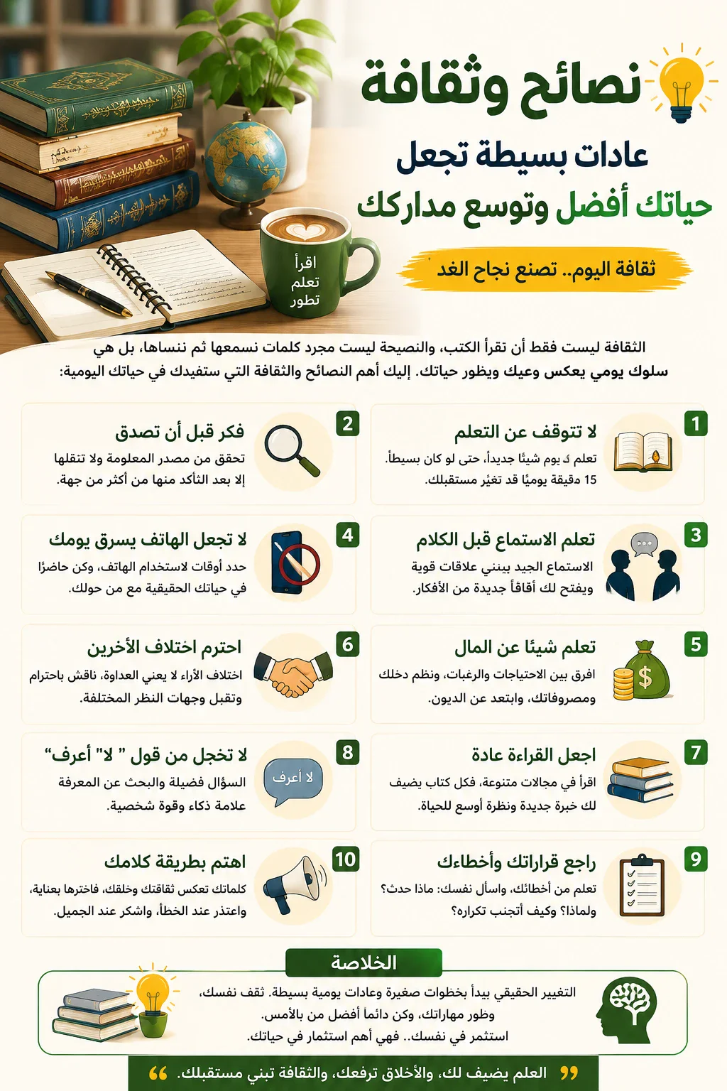 image about نصائح وثقافة.. عادات بسيطة تجعل حياتك أفضل وتوسع مداركك