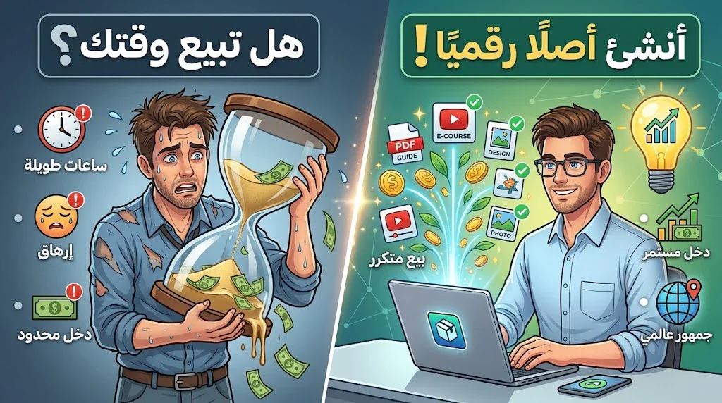 image about أفكار منتجات رقمية يمكن إنشاؤها مرة وبيعها أكثر من مرة.. كيف تصنع أصلًا رقميًا بدلًا من بيع وقتك؟