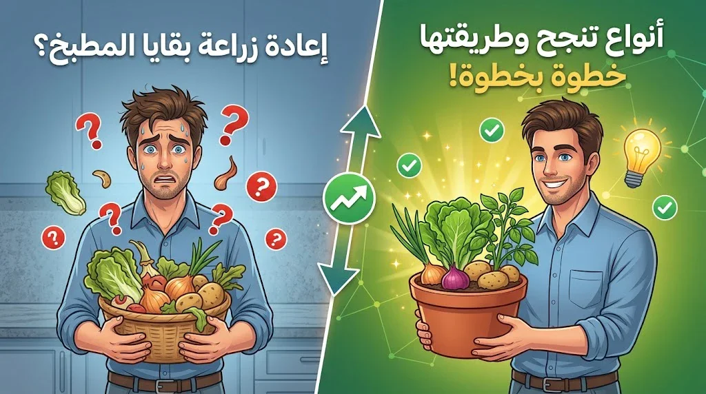 image about هل يمكن إعادة زراعة الخضروات من بقايا المطبخ؟ أنواع تنجح وطريقة زراعتها خطوة بخطوة