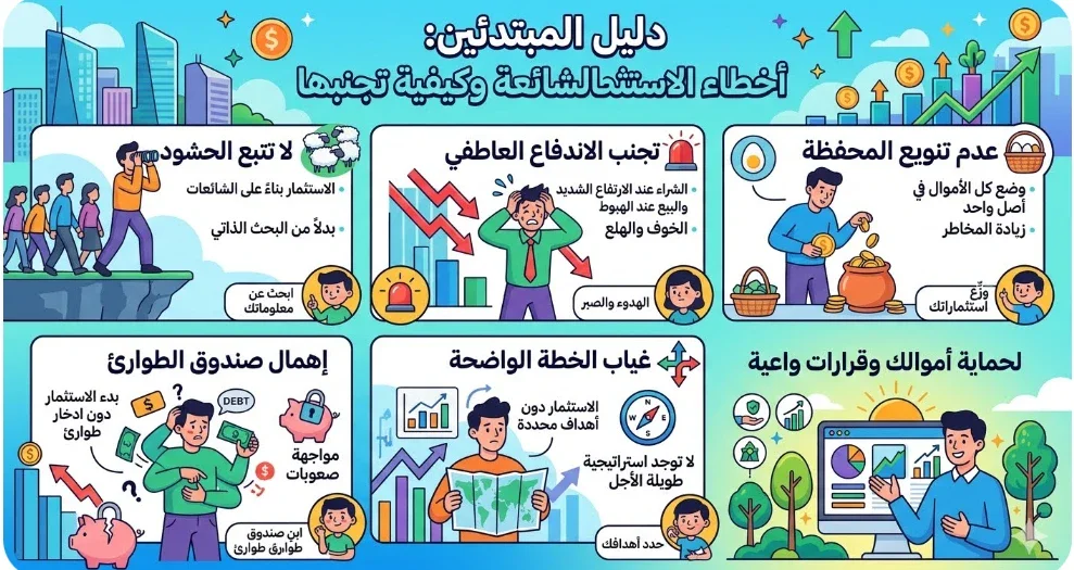 image about أخطاء استثمارية شائعة يقع فيها المبتدئون وكيف تتجنبها
