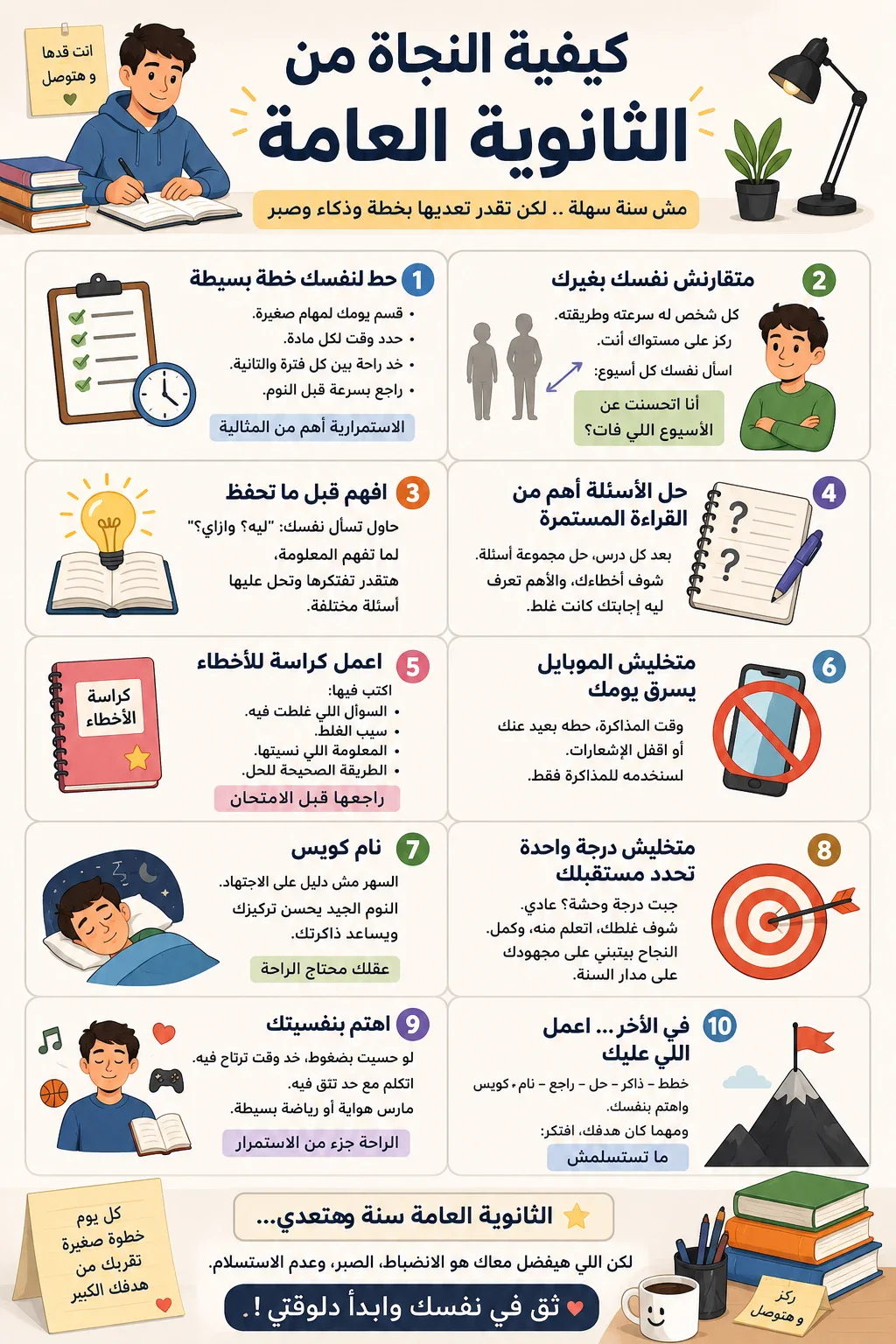 image about كيفية النجاة من الثانوي العام بسهوله بدون خوف