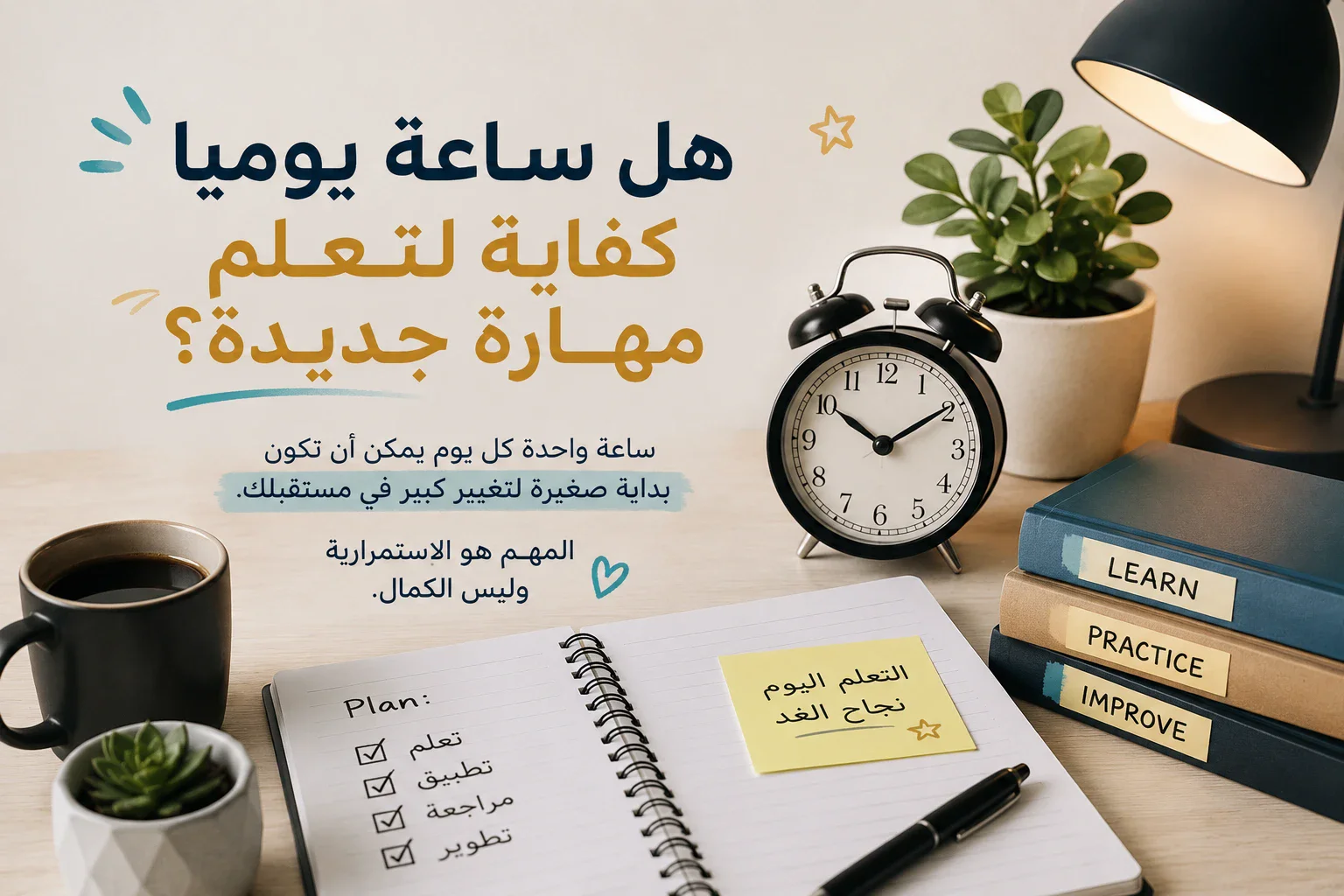 image about هل ساعة يوميًا كفاية لتعلم مهارة جديدة؟