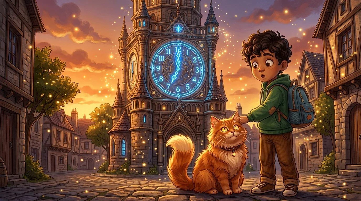 image about 🐱 ليث والقط الذي كان يعرف أسرار الساعة