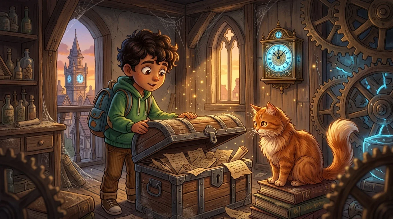 image about 🐱 ليث والقط الذي كان يعرف أسرار الساعة