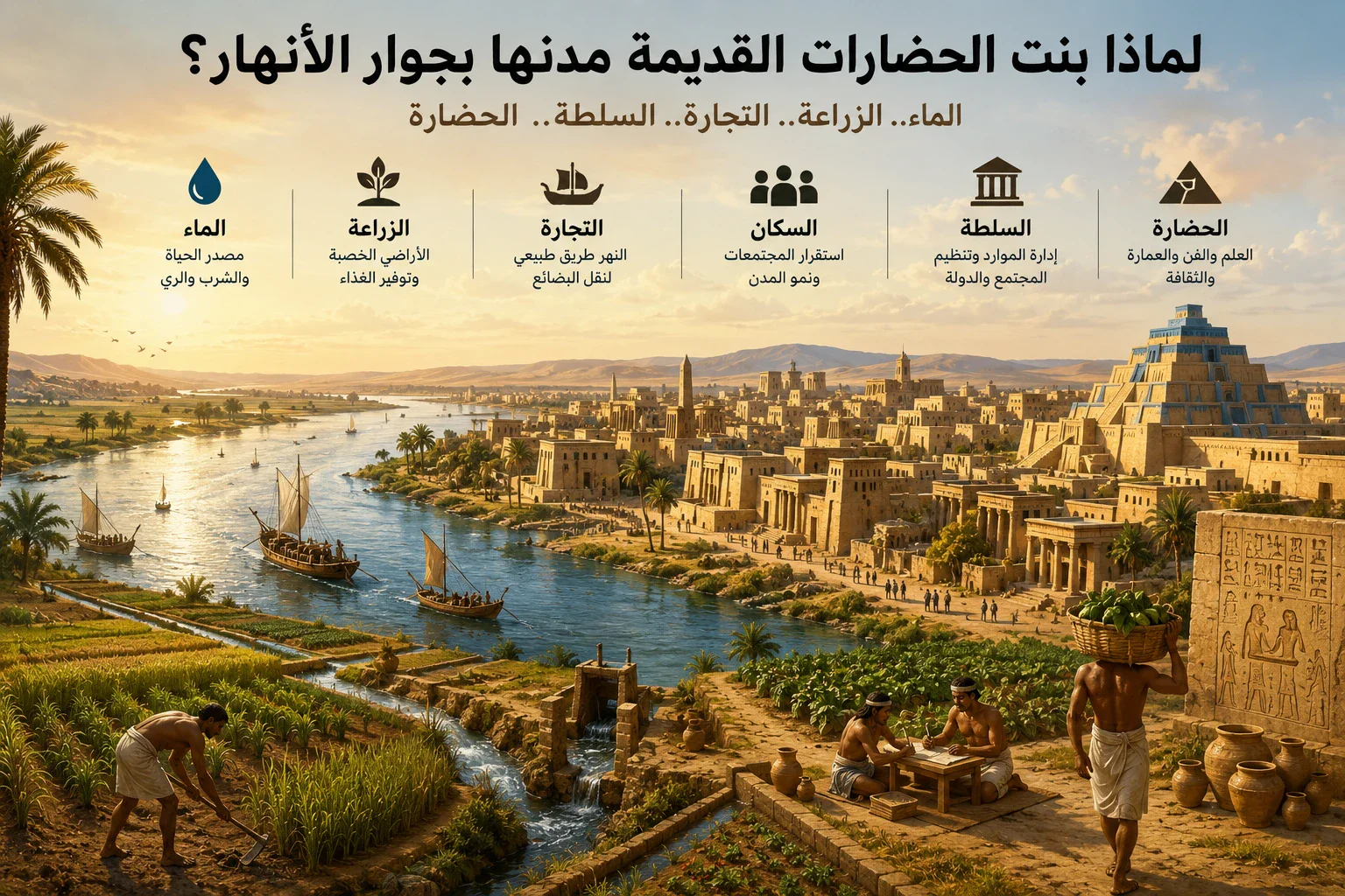 image about لماذا بنت الحضارات القديمة مدنها بجوار الأنهار؟