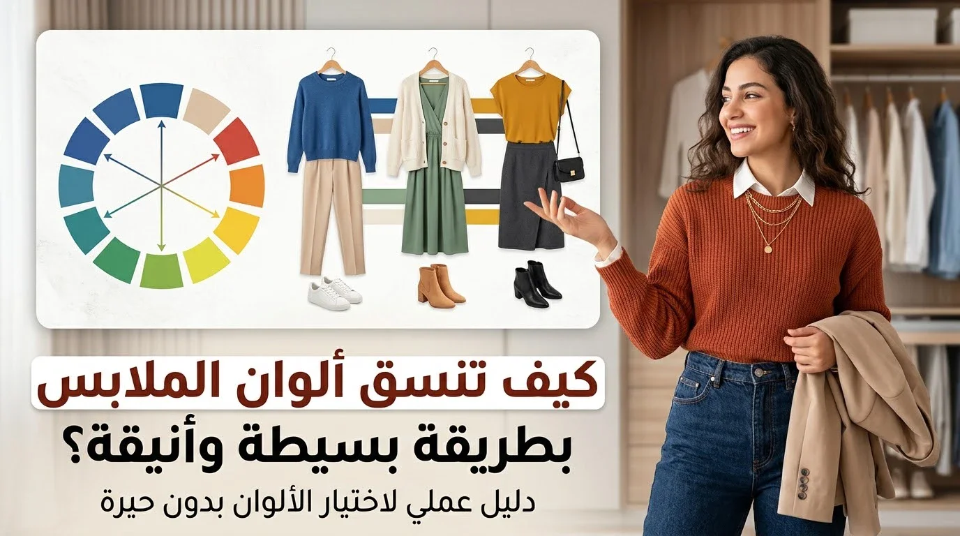 image about كيف تنسق ألوان الملابس بطريقة بسيطة وأنيقة؟ دليل عملي لاختيار الألوان بدون حيرة