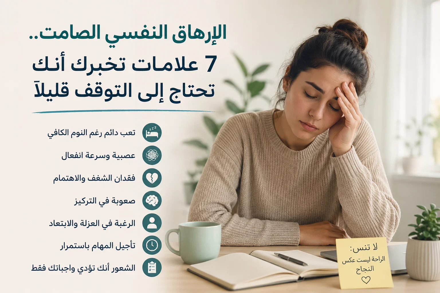 image about الإرهاق النفسي الصامت.. 7 علامات تخبرك أنك تحتاج إلى التوقف قليلًا