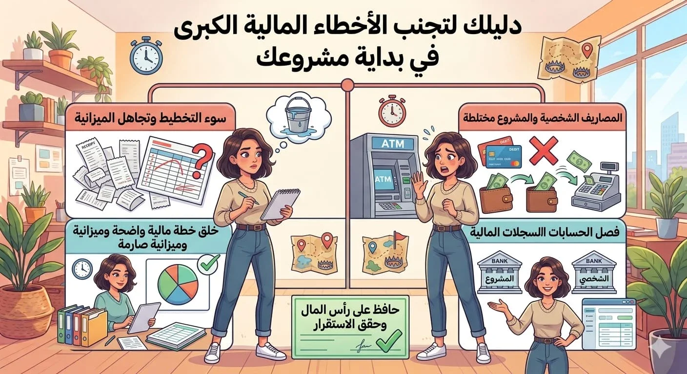 image about أخطاء مالية شائعة عند بداية أي مشروع