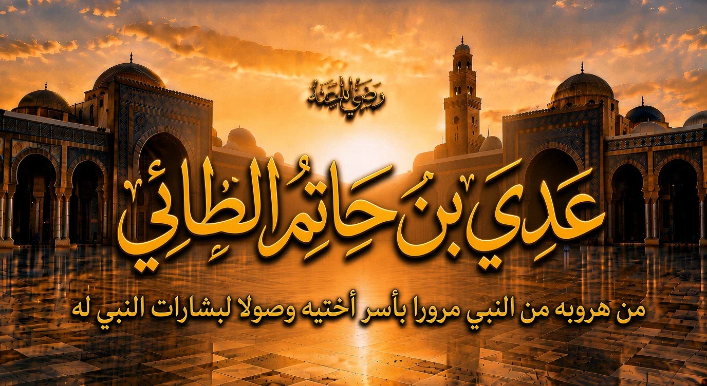 image about عدي بن حاتم الطائي رضي الله عنه.. هرب من النبي ﷺ ثم عاد إليه ليكتشف أنه أمام رسول الله