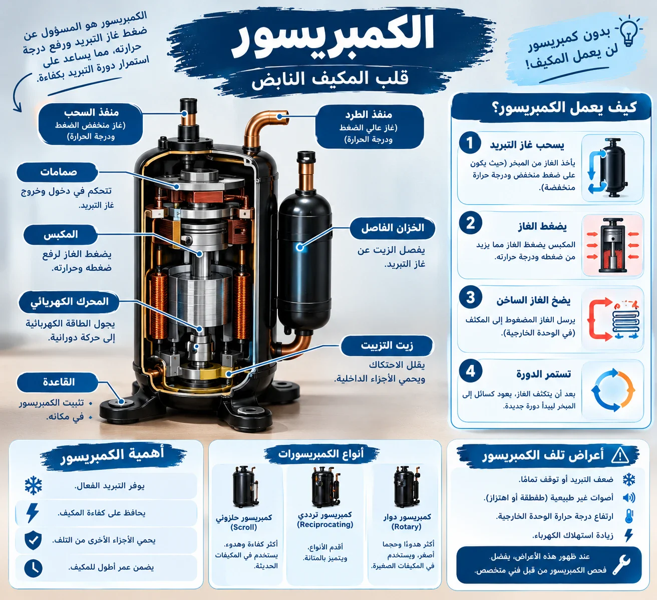 image about كيف يعمل مكيف من داخل؟شرح مكونات مكيف بالتفاصيل.