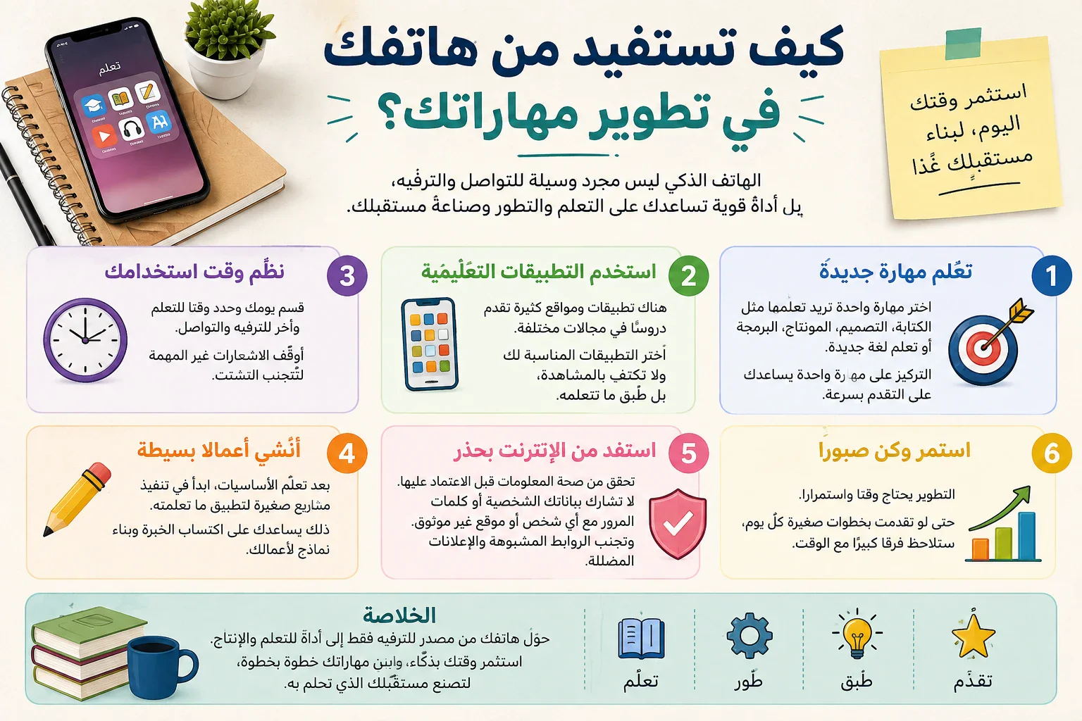 image about تعلم مهارة جديدة من الهاتف