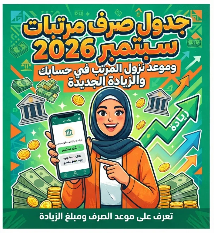 image about 🗓️ موعد صرف مرتبات سبتمبر 2026.. جدول الصرف والزيادة الجديدة وموعد نزول المرتب في الحساب
