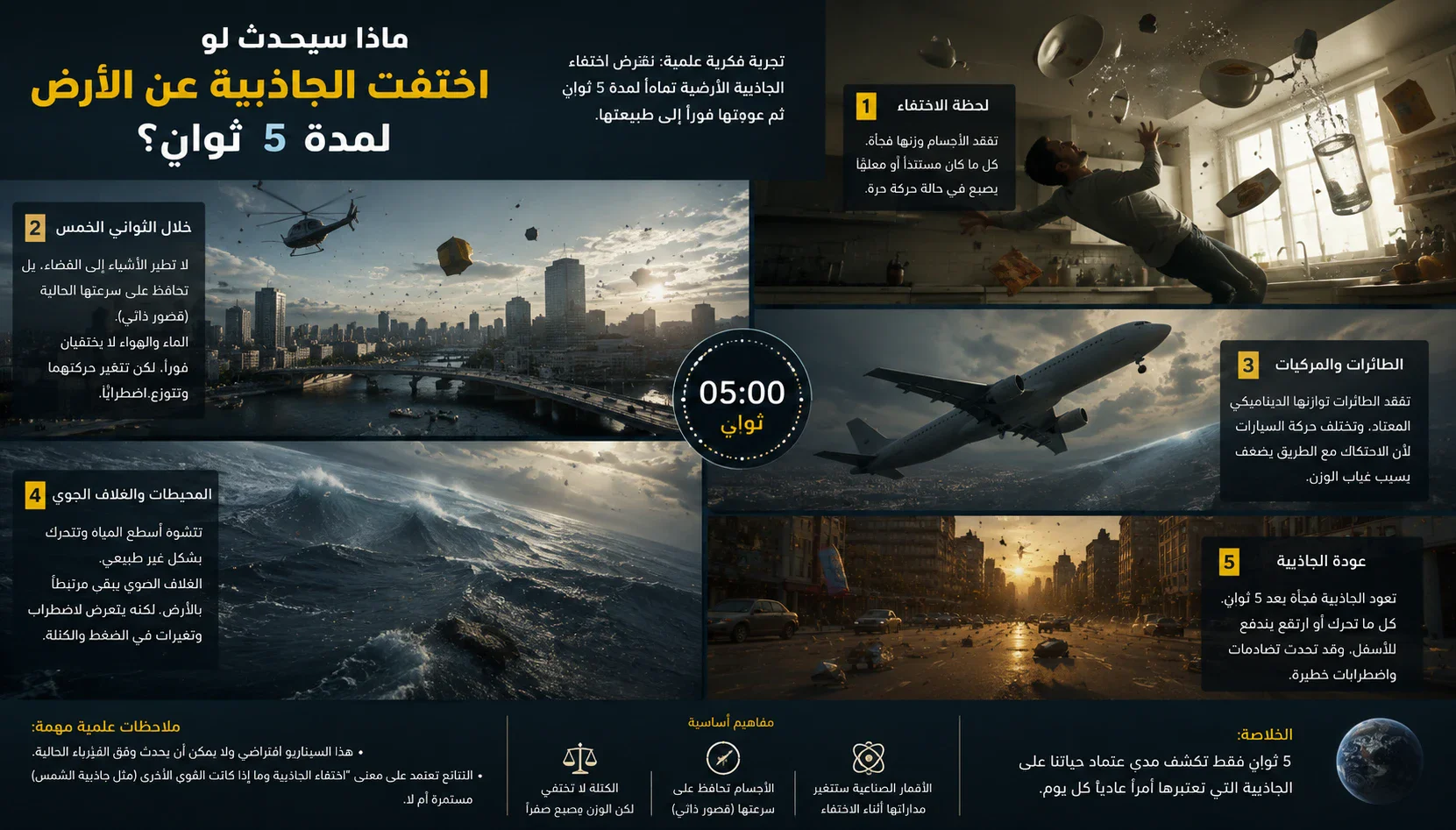image about ماذا سيحدث لو اختفت الجاذبية عن الأرض لمدة 5 ثوانٍ؟