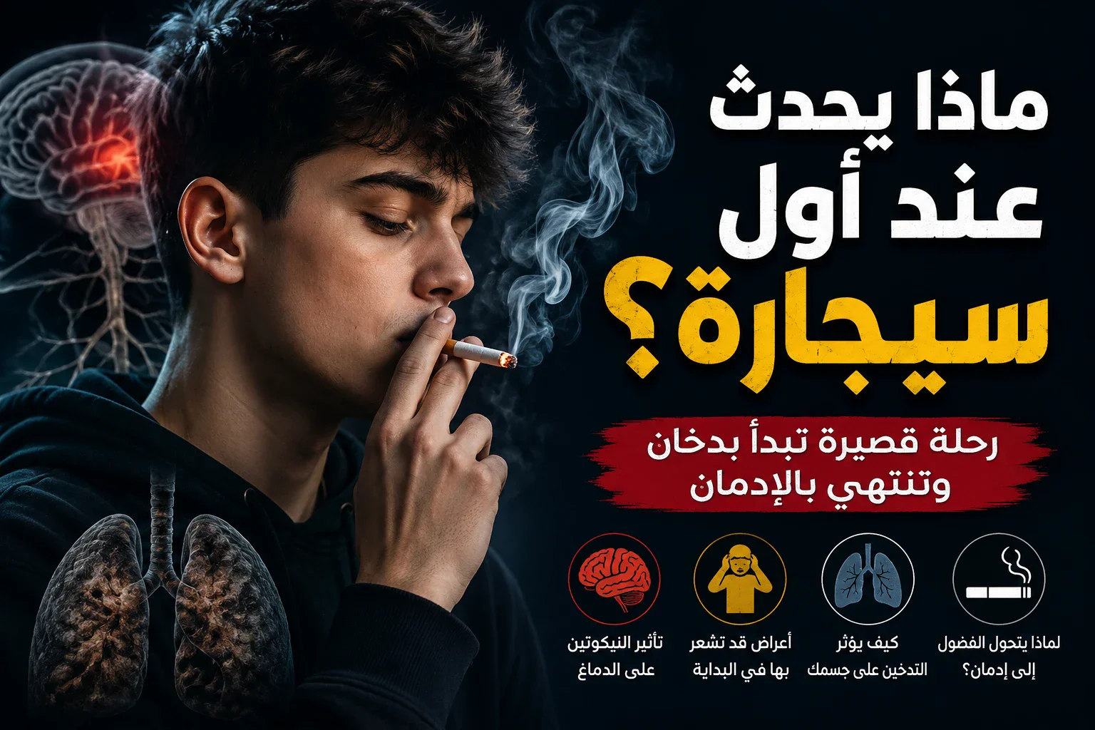 image about ماذا يحدث عند أول سيجارة؟ رحلة قصيرة تبدأ بدخان وتنتهي بالإدمان