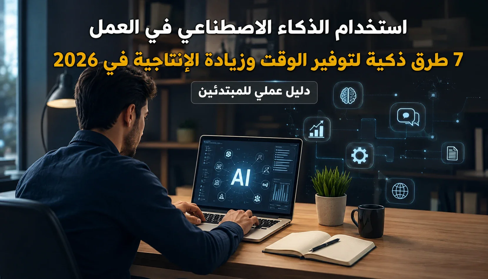 image about استخدام الذكاء الاصطناعي في العمل: 7 طرق ذكية لتوفير الوقت وزيادة الإنتاجية في 2026