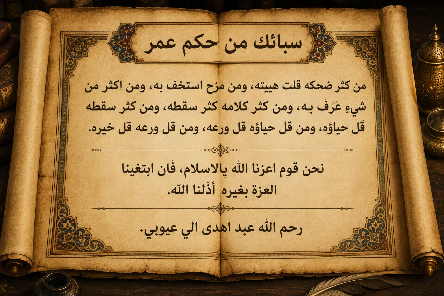 image about يكفي ذكر اسم عمر لتزلزل به كيان كل كافر