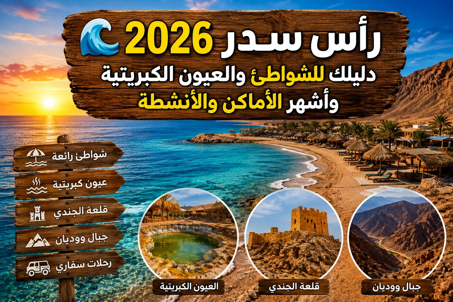 image about 🌊 رأس سدر 2026.. دليلك للشواطئ والعيون الكبريتية وأشهر الأماكن والأنشطة
