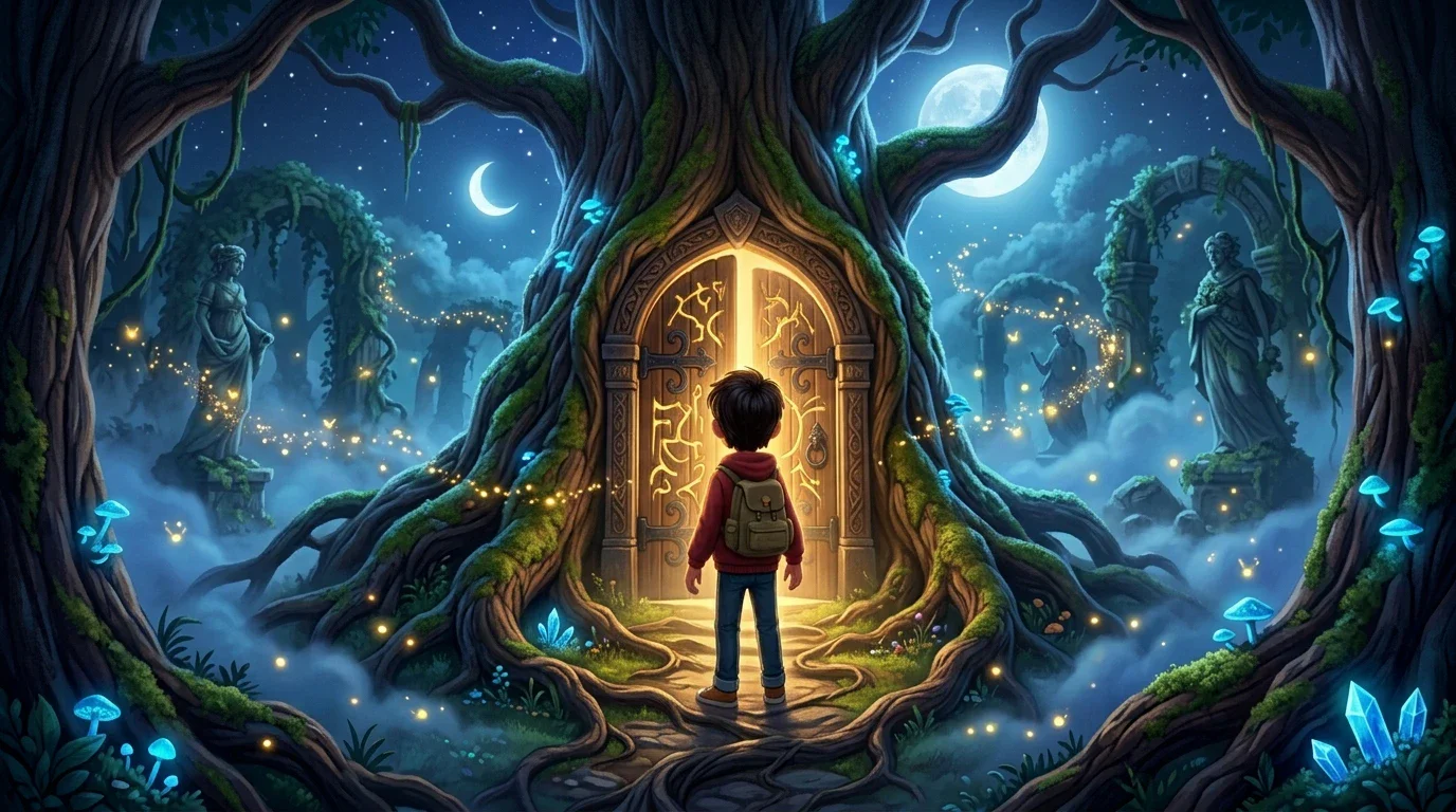image about 🌙 آدم والباب الذي لا يظهر إلا ليلًا