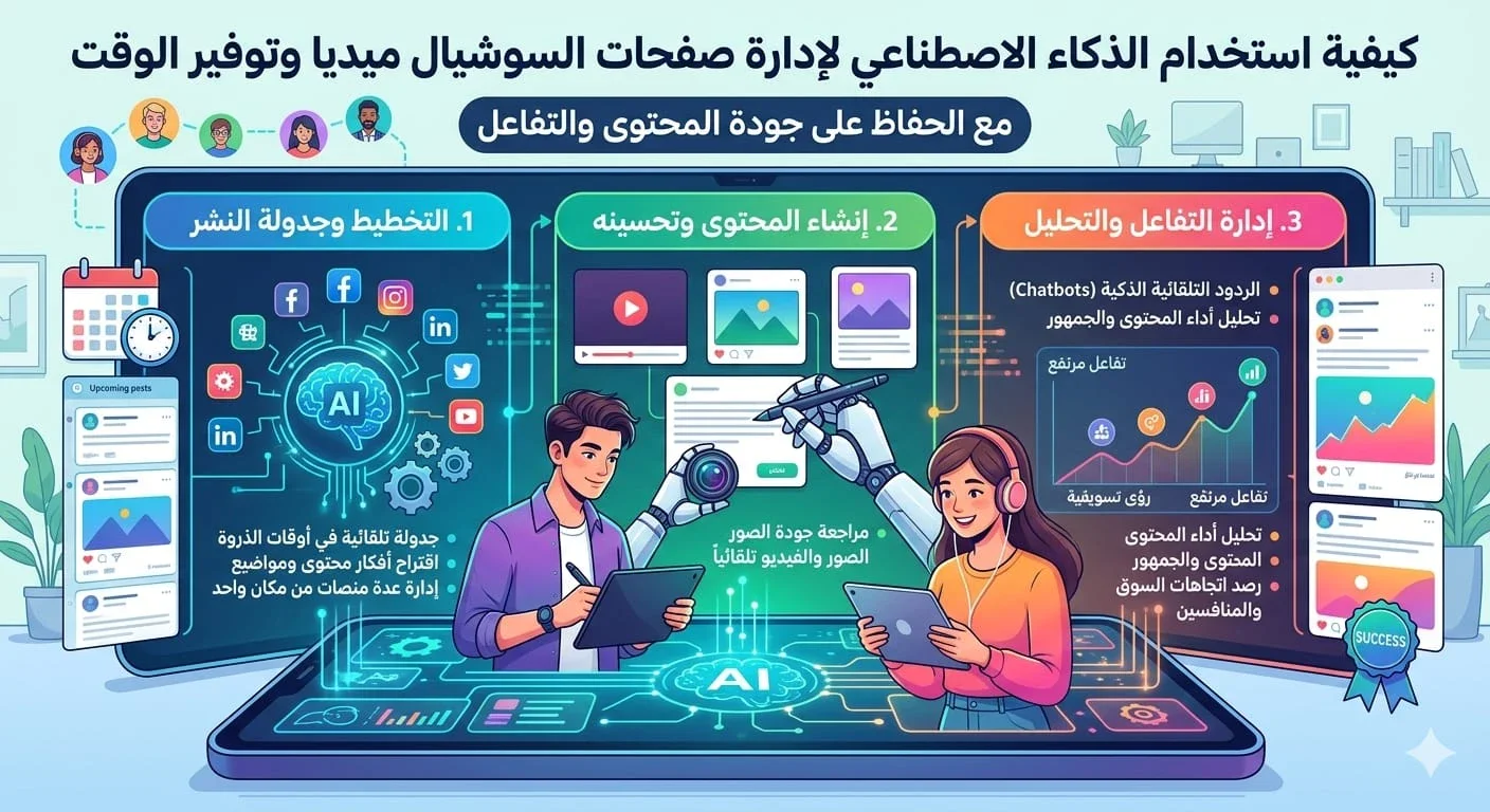 image about كيف تستخدم الذكاء الاصطناعي في إدارة صفحات السوشيال ميديا؟